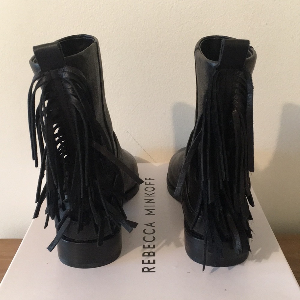 Rebecca Minkoff NWT Sanura Leather Fringe Boot - Picture 10 of 12